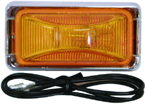 Peterson Manufacturing E150KA Amber Sealed Clearance Sidemarker Light with Chrome Housing
